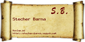 Stecher Barna névjegykártya